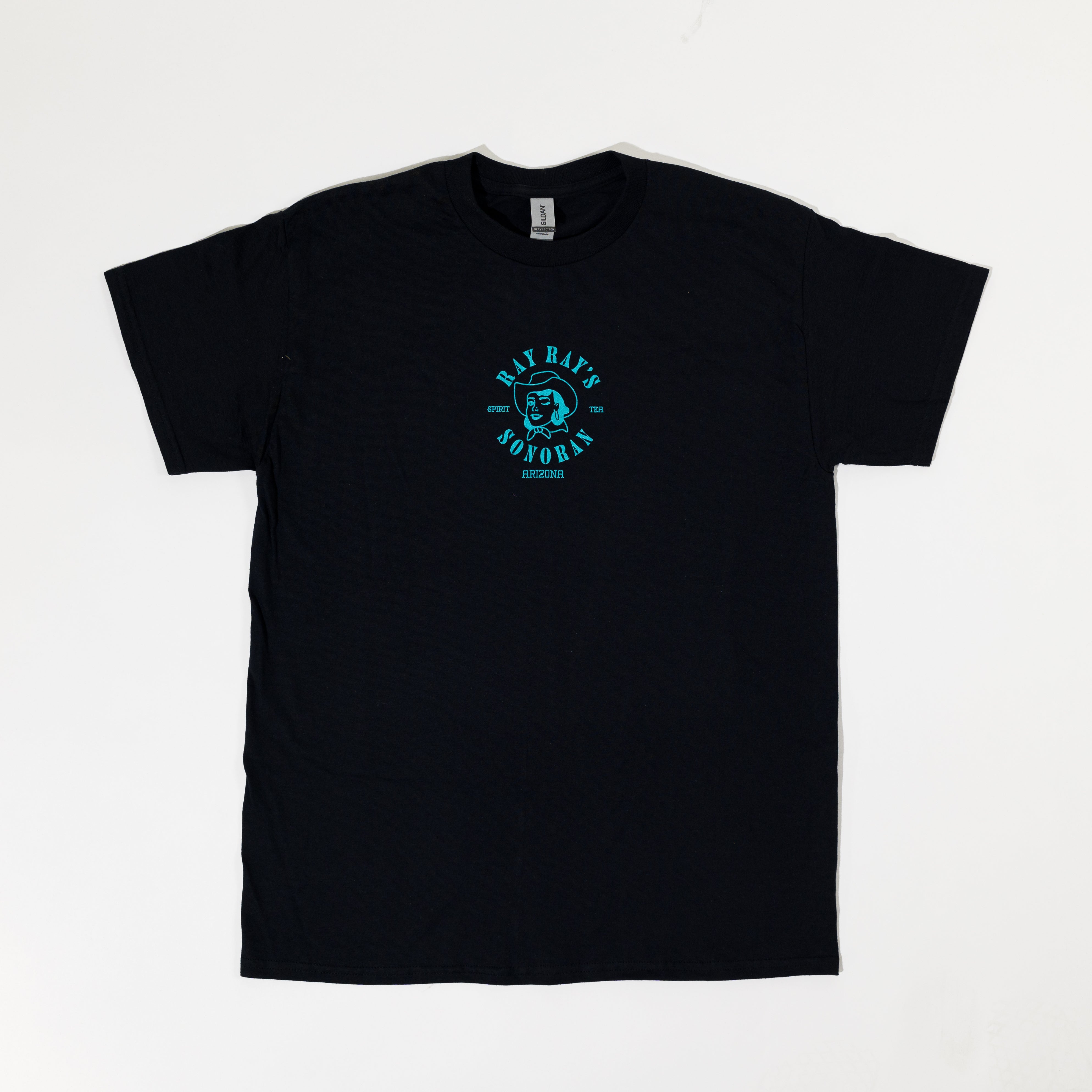 Ray Ray's Short Sleeve T-Shirt - Black with Turquoise Ink – Ray