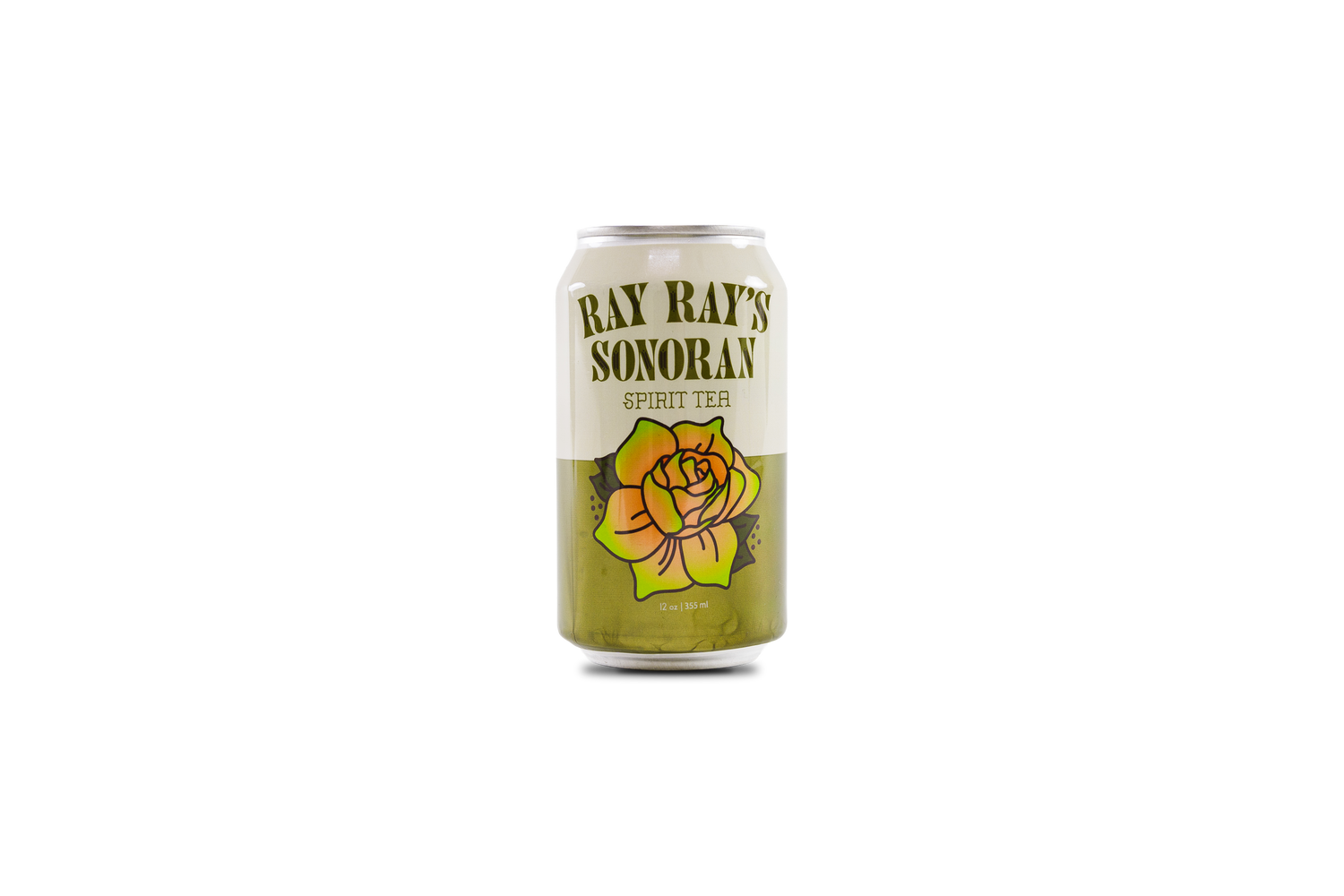 Ray Ray’s Sonoran Spirit Tea can featuring Sonoran flower logo